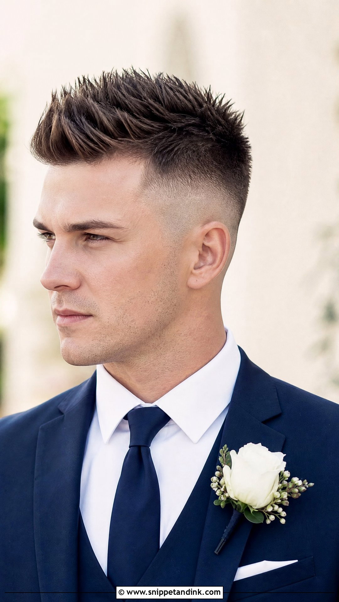 High Fade With Spiky Top - Snippet and Ink - 20 Groom Hair Styles