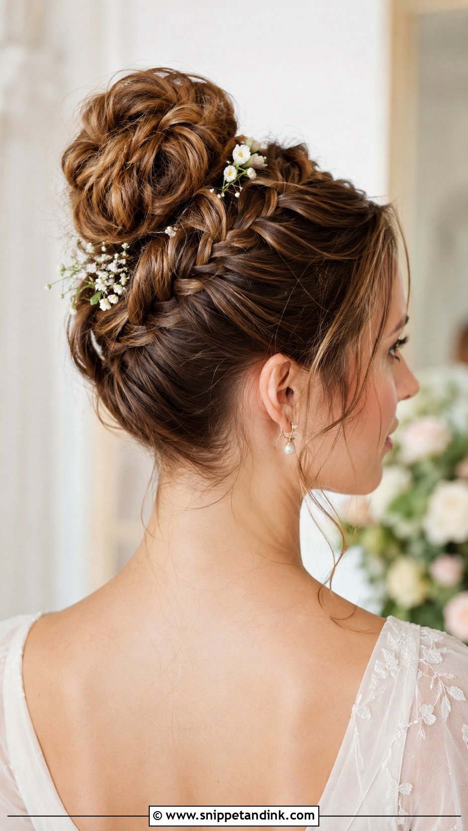 High Fishtail Braided Bun - Snippet and Ink - 20 High Wedding Updo Ideas