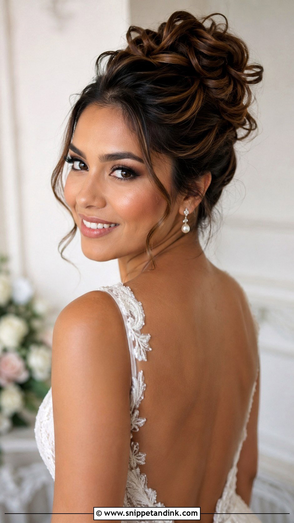 High Messy Bun For Short Hair Wedding - Snippet and Ink - 15 Messy Bun for Short Hair Wedding Ideas