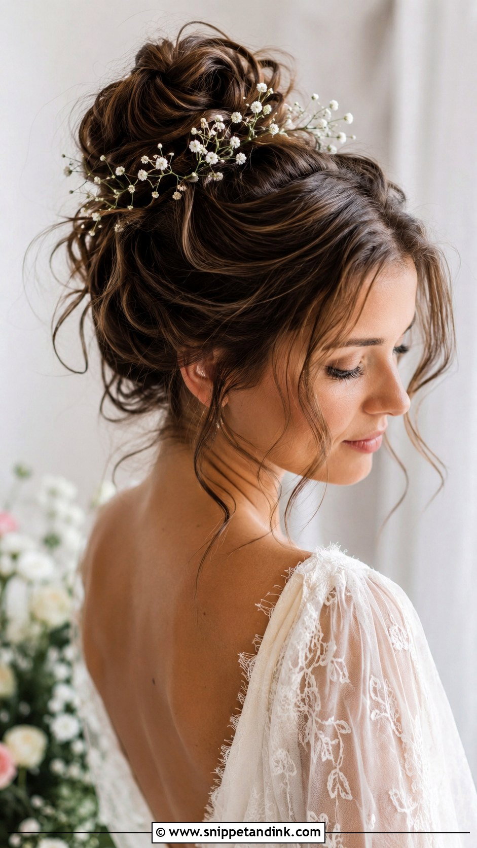 High Messy Bun - Snippet and Ink - 20 High Wedding Updo Ideas