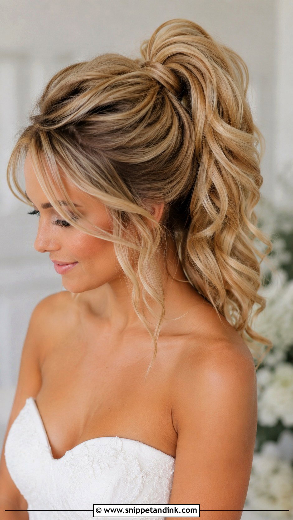 High Messy Ponytail Wedding Hairstyle - Snippet and Ink - 15 Messy Ponytail Wedding Hairstyles