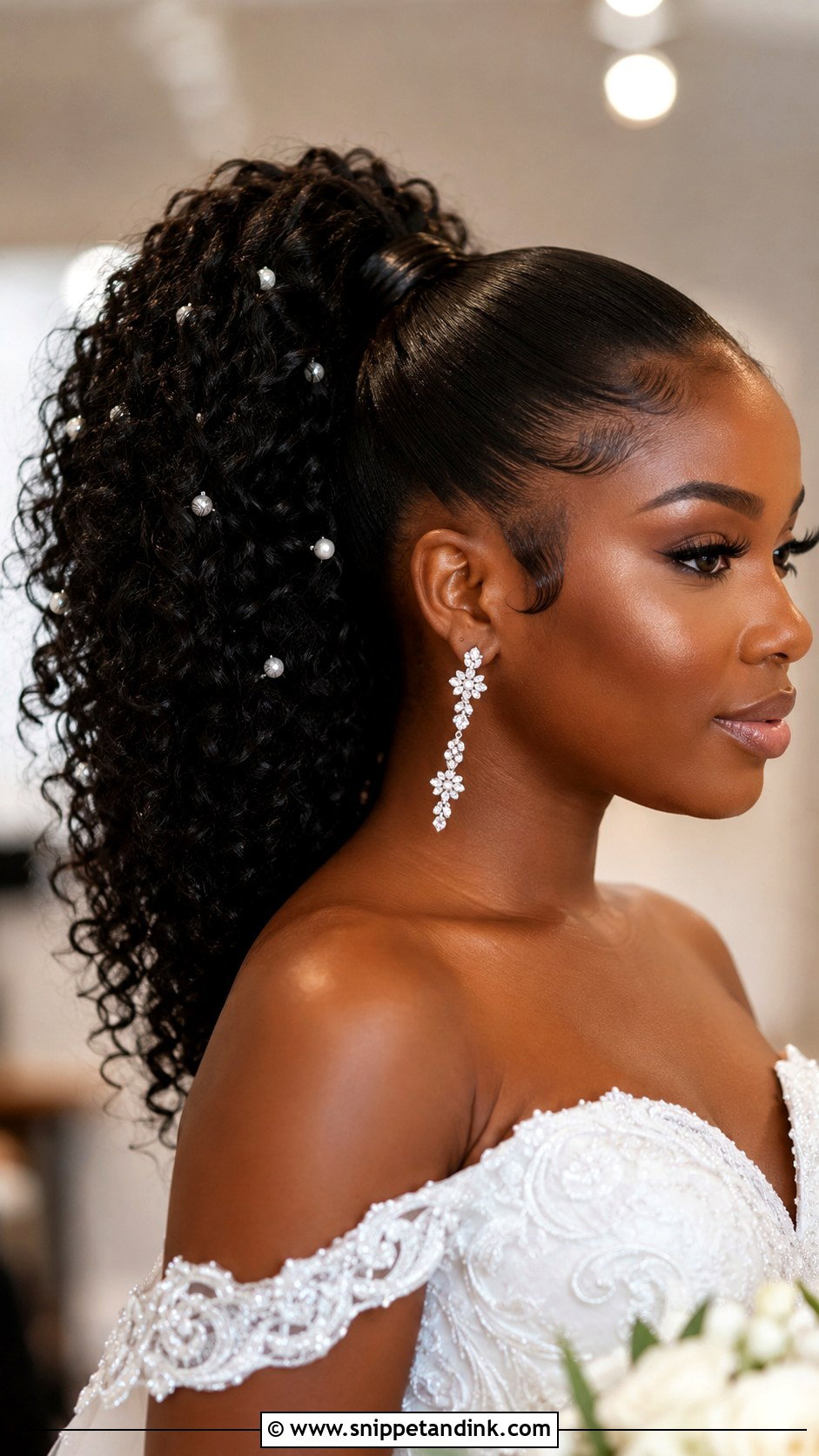 High Pony Bridal Hair For Black Brides - Snippet and Ink - 20 High Pony Bridal Hair Ideas