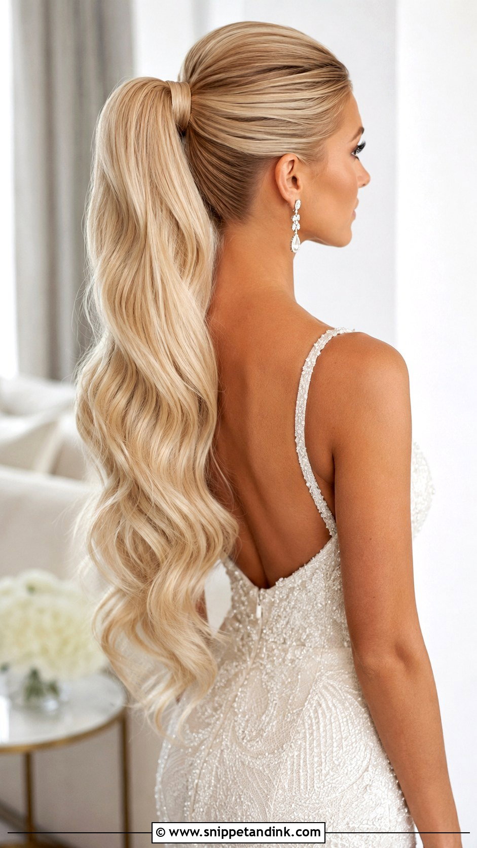 High Pony Bridal Hair With Extensions - Snippet and Ink - 20 High Pony Bridal Hair Ideas