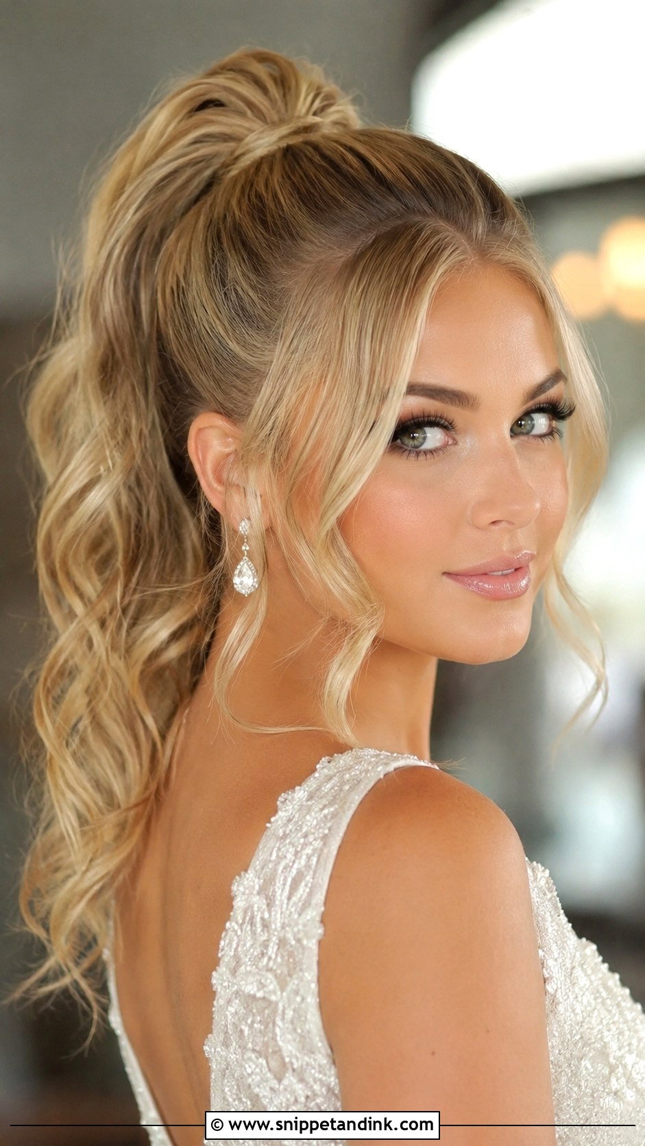 High Pony Bridal Hair With Face Framing Pieces - Snippet and Ink - 20 High Pony Bridal Hair Ideas