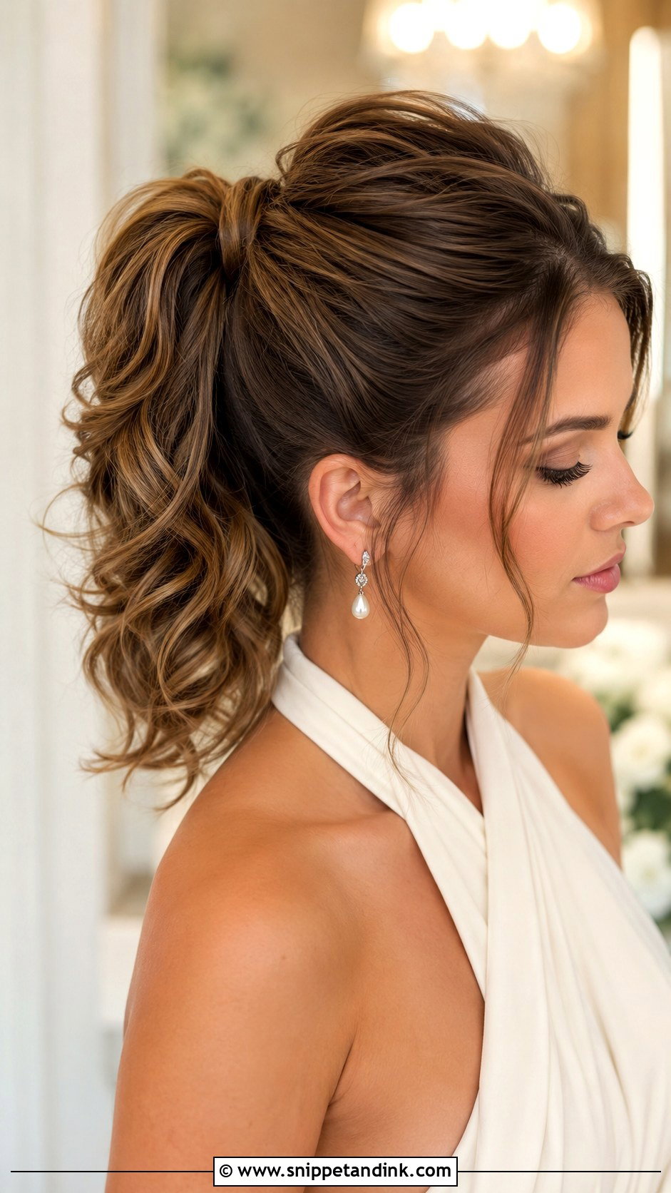 High Pony Updo Wedding For Medium Hair - Snippet and Ink - 20 High Pony Updo Wedding Ideas