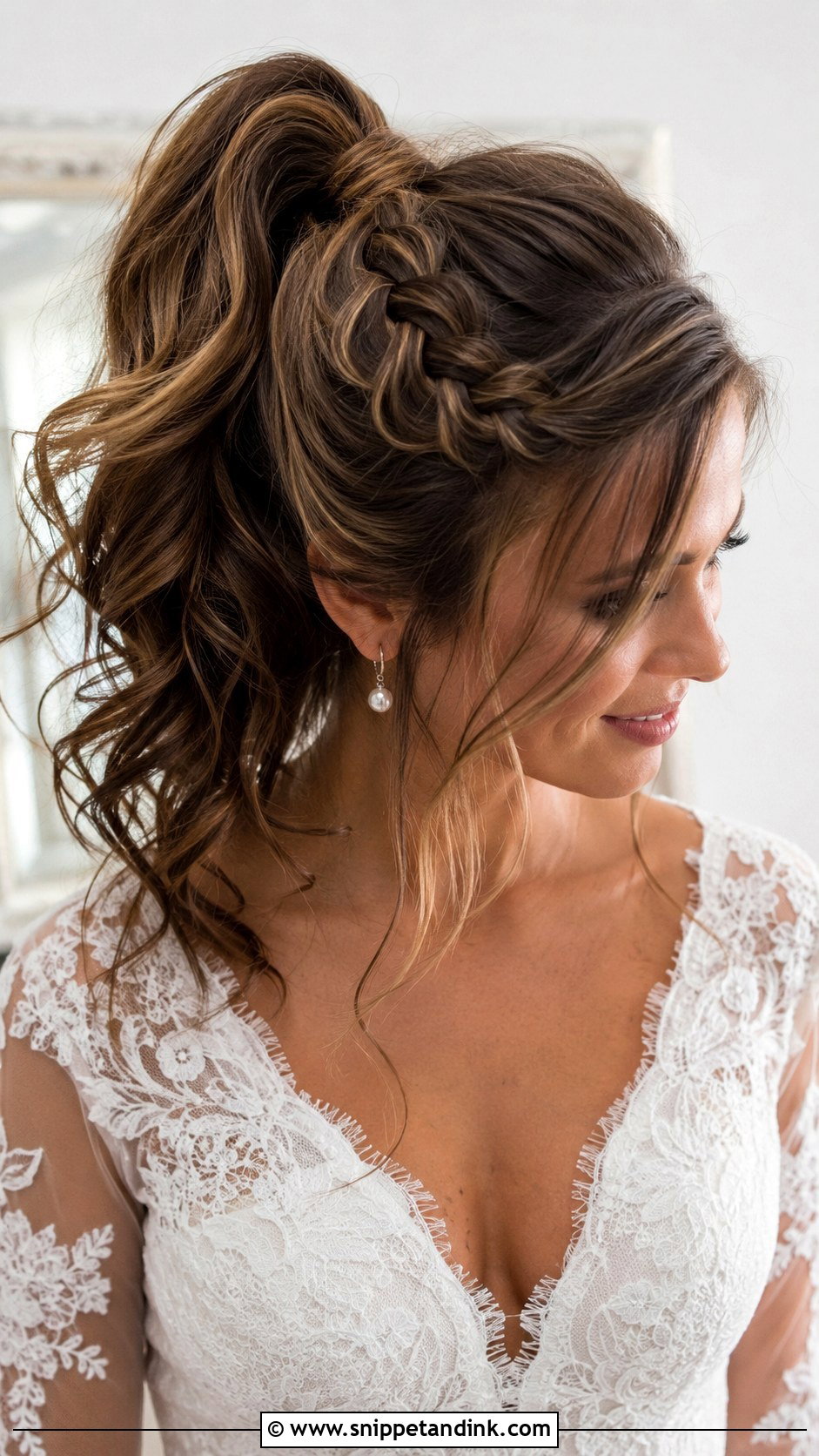 High Pony Updo Wedding With Braids - Snippet and Ink - 20 High Pony Updo Wedding Ideas
