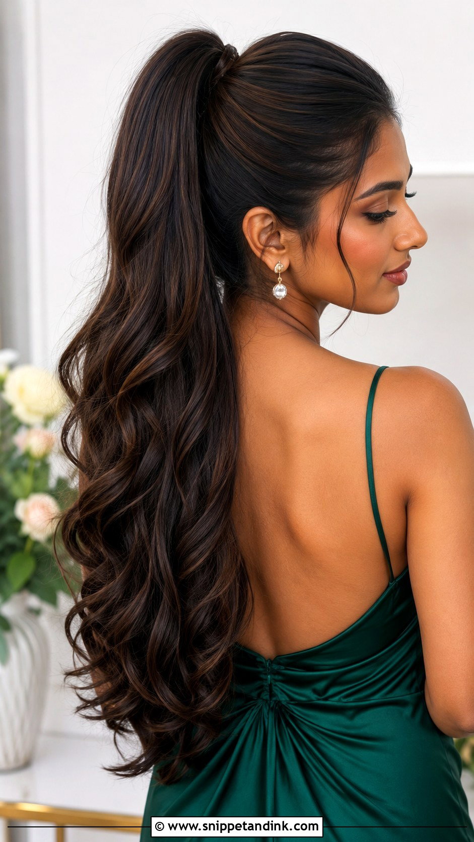 High Ponytail For Long Hair Bridesmaid - Snippet and Ink - 20 High Ponytail Bridesmaid Hair Ideas