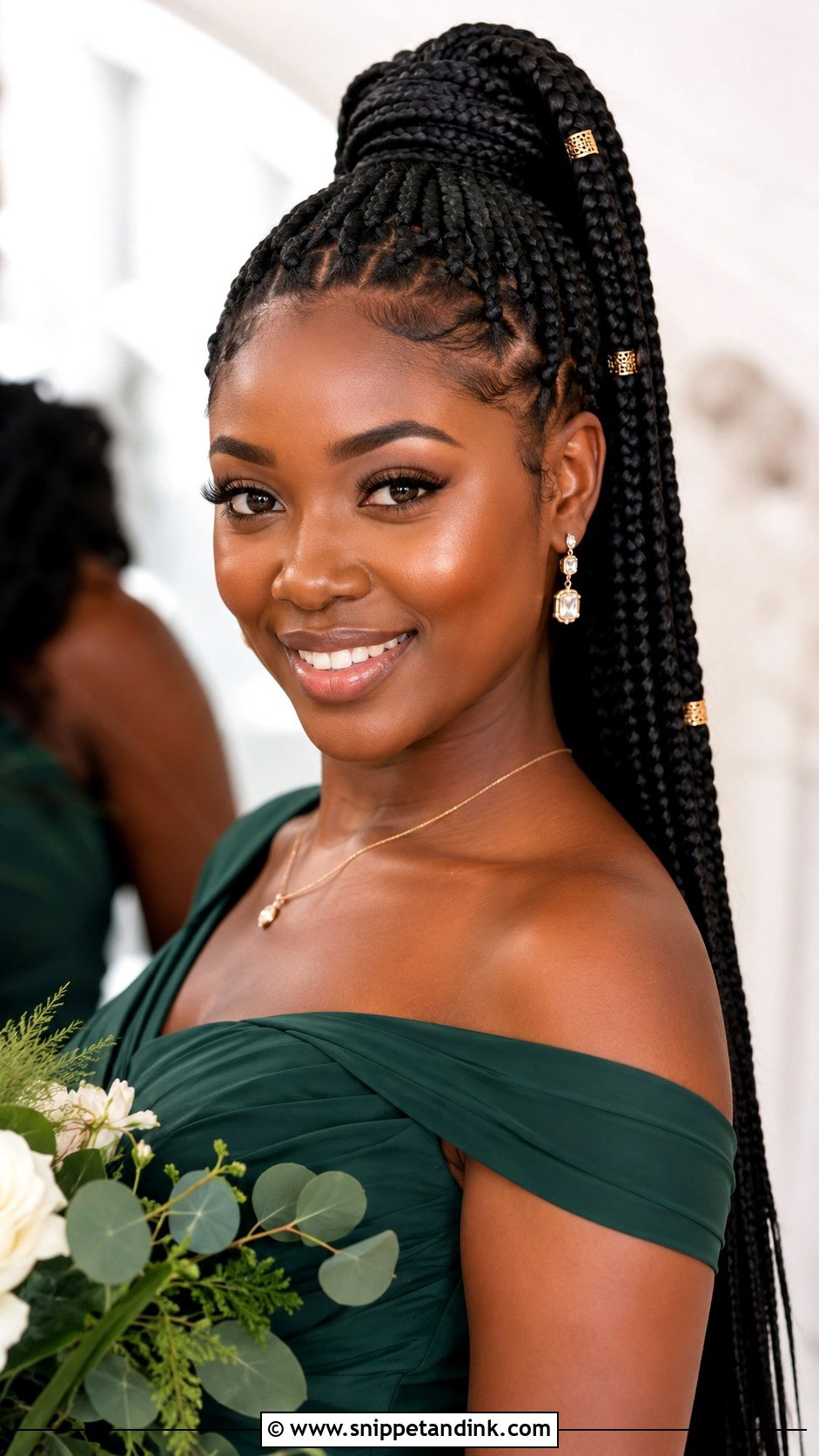 High Ponytail With Box Braids - Snippet and Ink - 25 Bridesmaid High Ponytail Ideas
