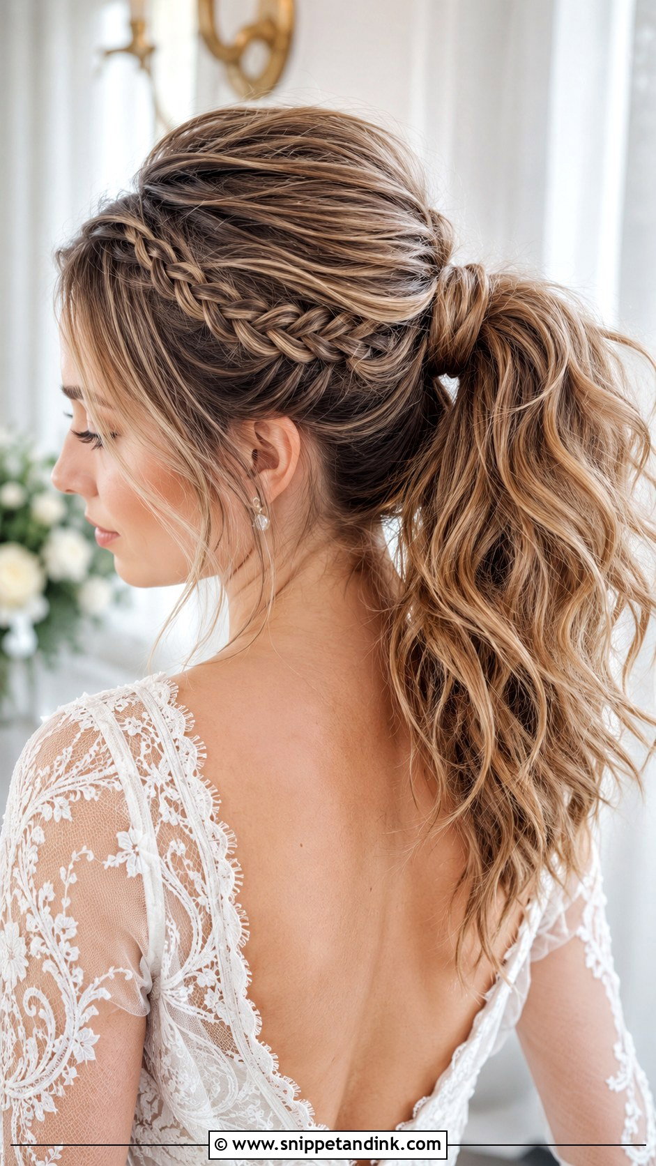 High Ponytail With Braid Wedding Hairstyle - Snippet and Ink - 20 High Pony Wedding Hairstyles