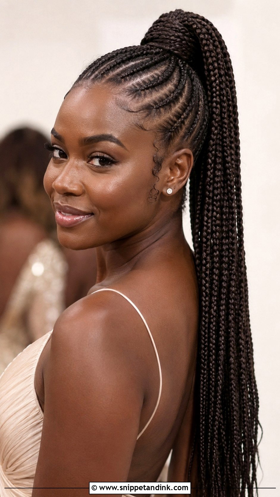 High Ponytail With Cornrow Braids - Snippet and Ink - 25 Bridesmaid High Ponytail Ideas