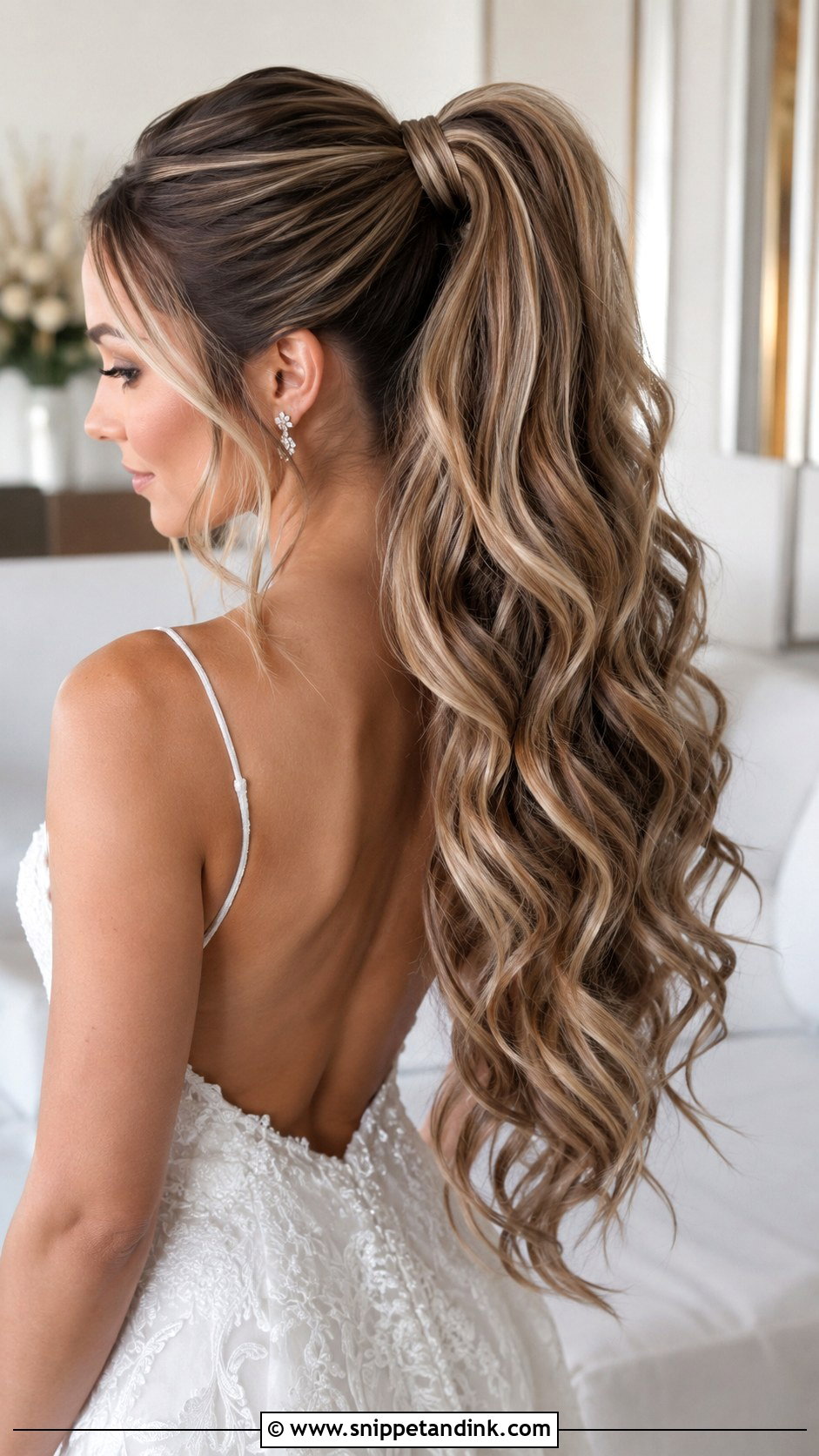 High Ponytail With Extensions Wedding Hairstyle - Snippet and Ink - 20 High Pony Wedding Hairstyles