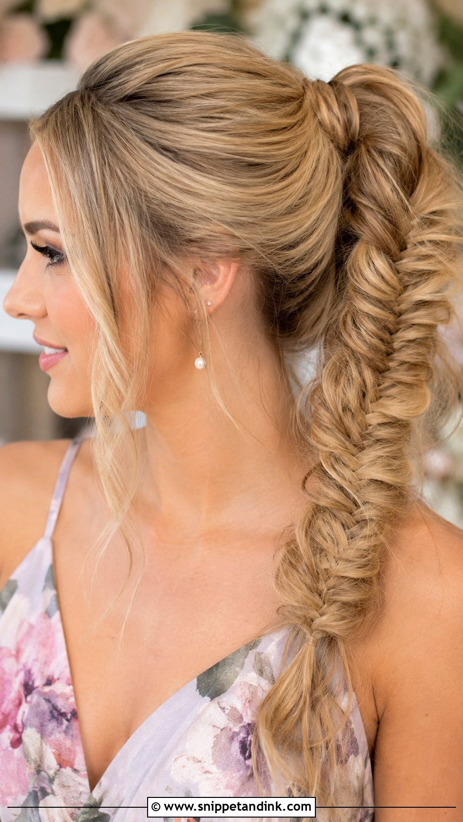 High Ponytail With Fishtail Braid - Snippet and Ink - 25 Bridesmaid High Ponytail Ideas