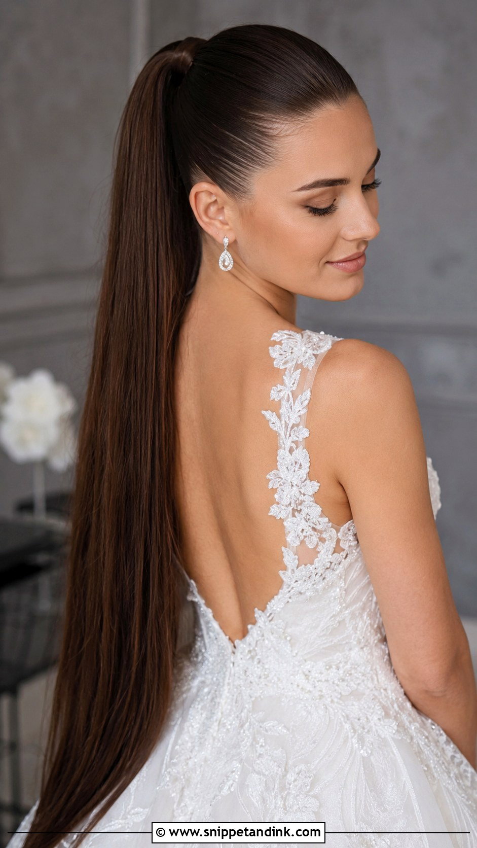 High Ponytail With Hair Bow - Snippet and Ink - 25 High Ponytail Wedding Hairstyles