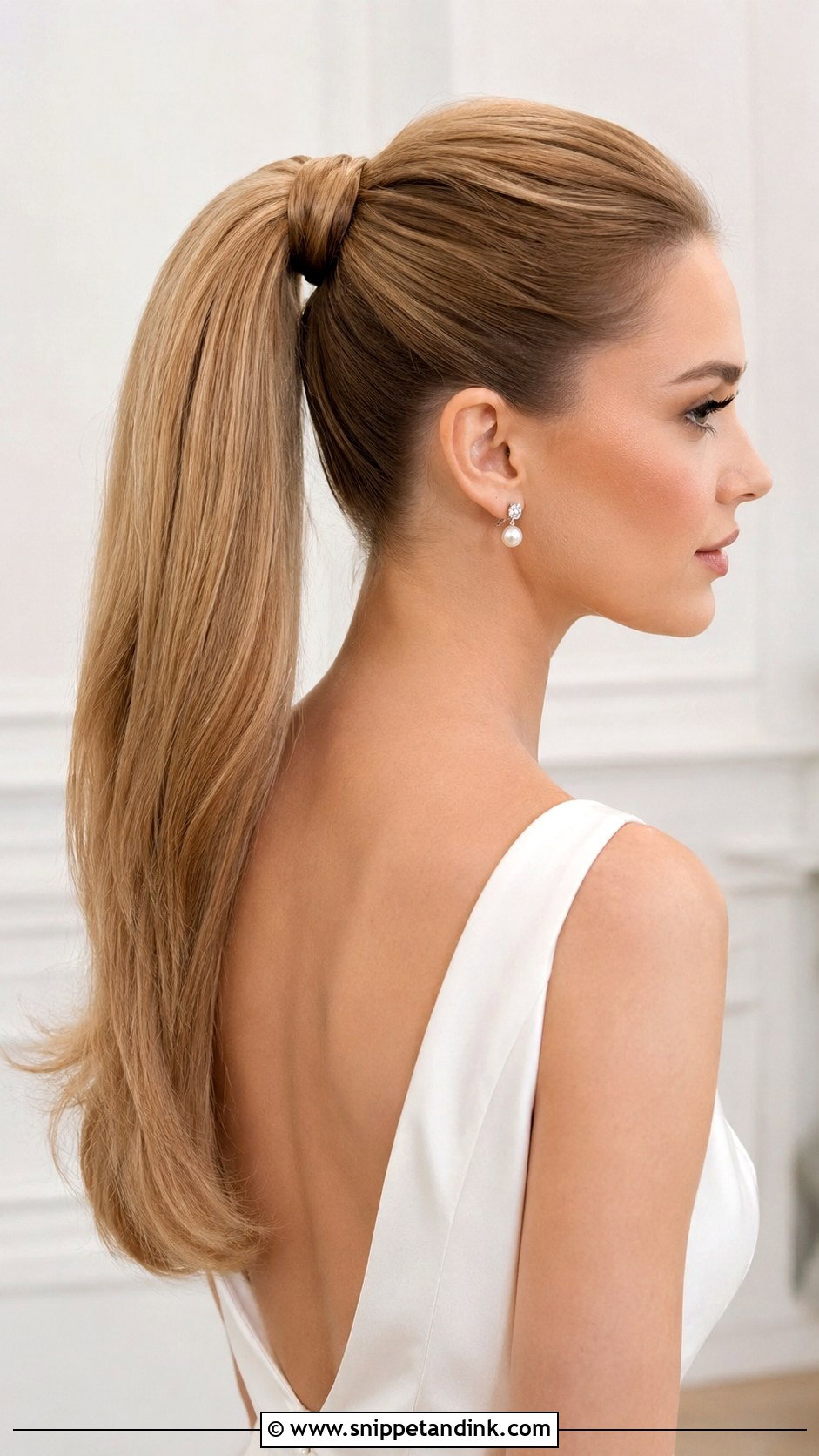 High Ponytail With Hair Wrap - Snippet and Ink - 25 Bridal High Ponytail Ideas
