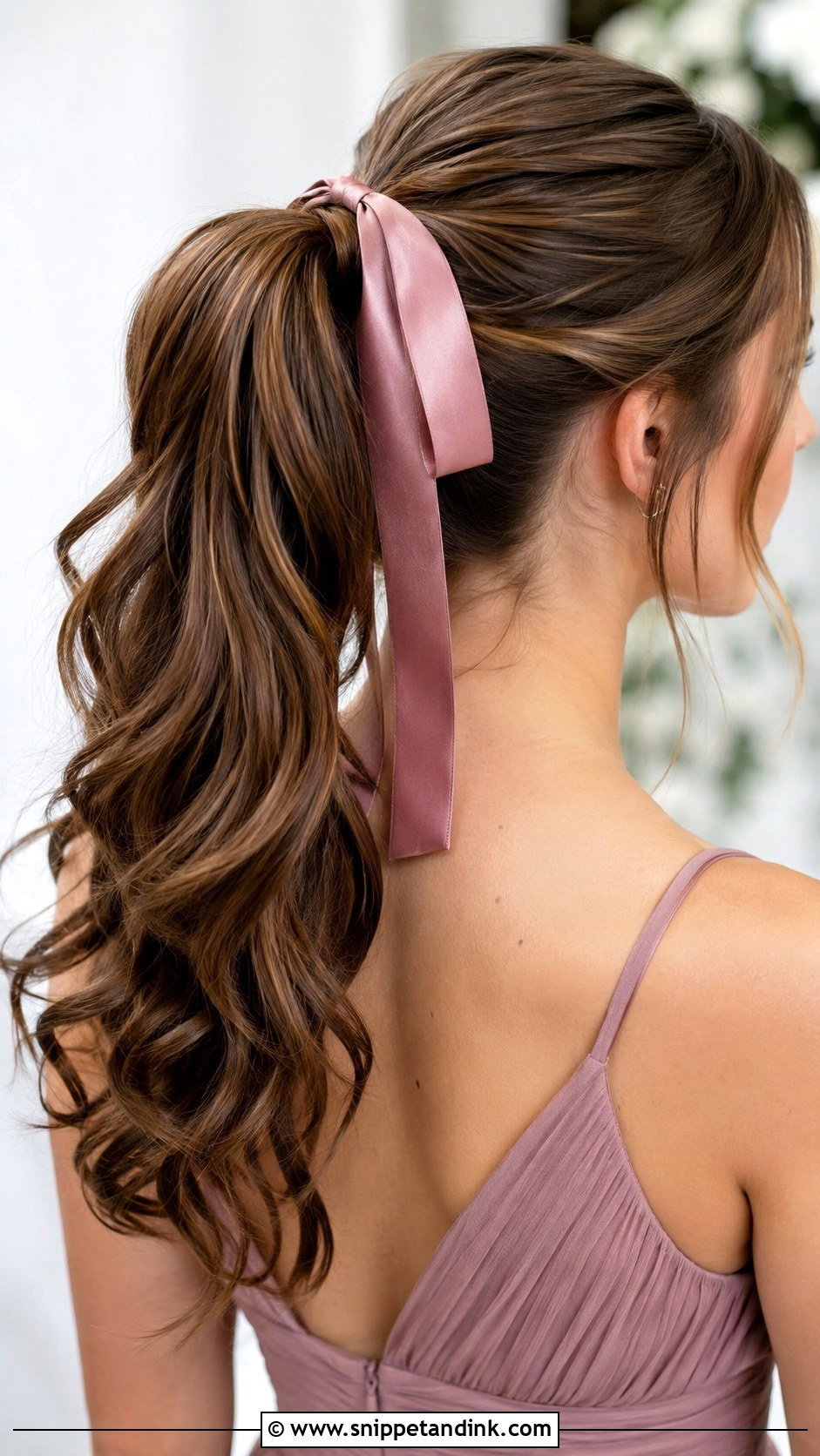 High Ponytail With Ribbon - Snippet and Ink - 25 Bridesmaid High Ponytail Ideas