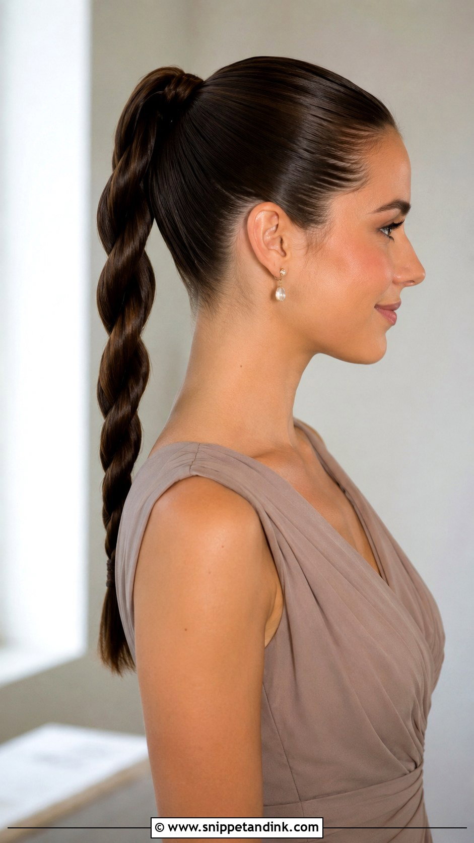 High Ponytail With Rope Braid - Snippet and Ink - 25 Bridesmaid High Ponytail Ideas