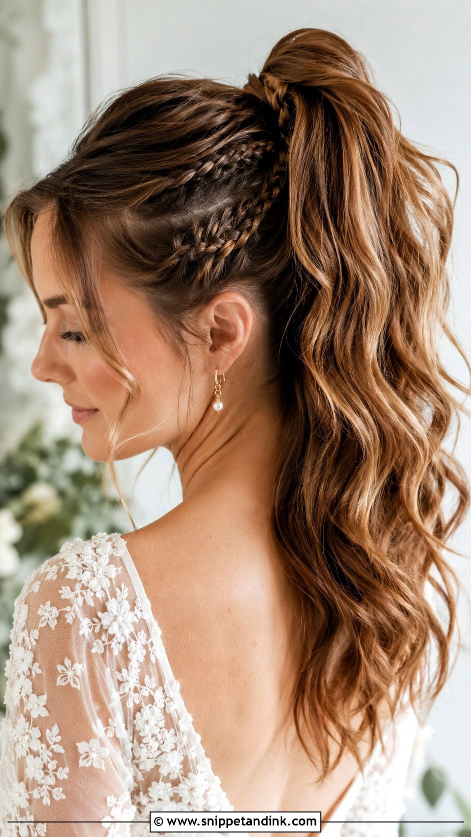 High Ponytail With Side Braids - Snippet and Ink - 25 High Ponytail Wedding Hair Ideas