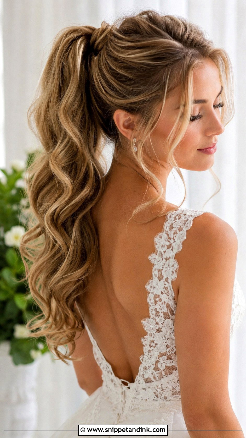 High Ponytail With Soft Curls - Snippet and Ink - 25 Bridal High Ponytail Ideas