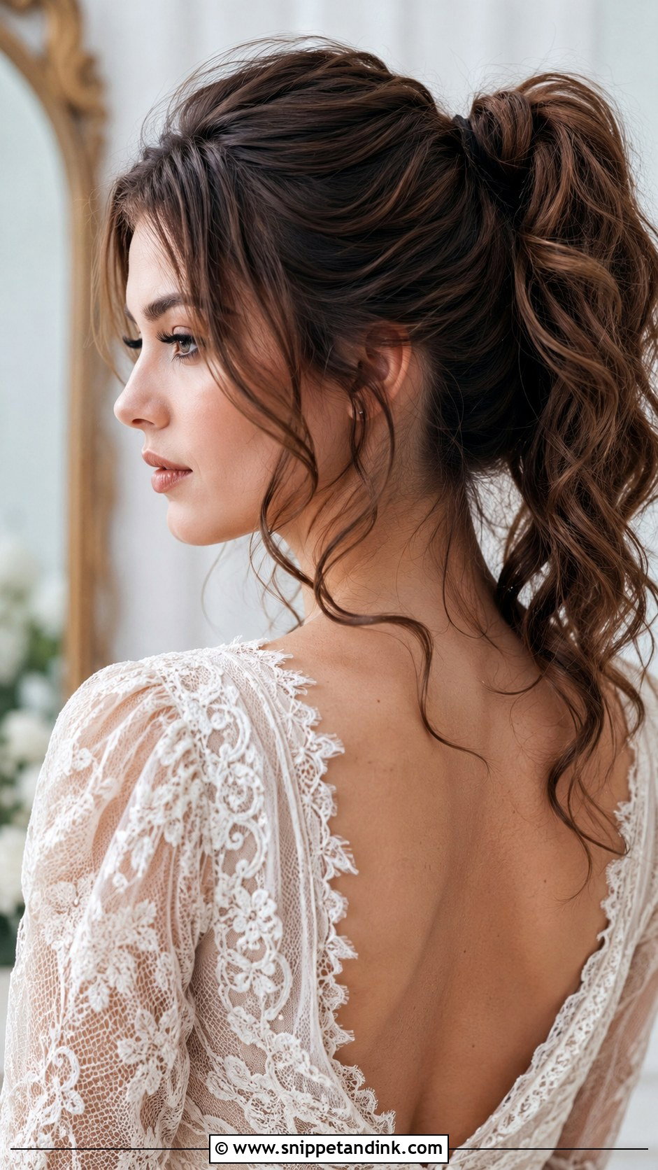 High Ponytail With Tendrils - Snippet and Ink - 25 High Pony Wedding Hair Ideas