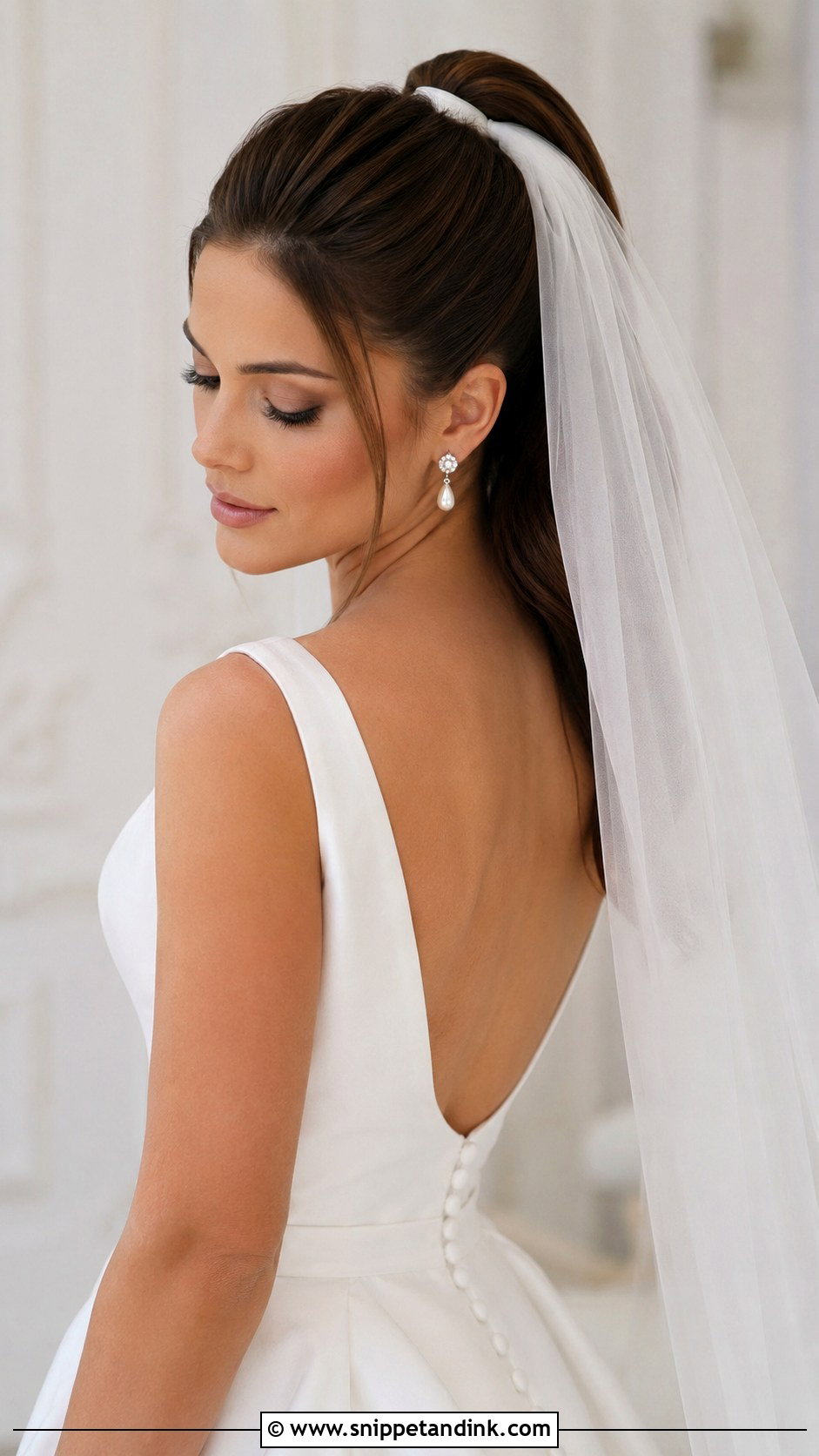 High Ponytail With Veil - Snippet and Ink - 25 Bridal High Ponytail Ideas