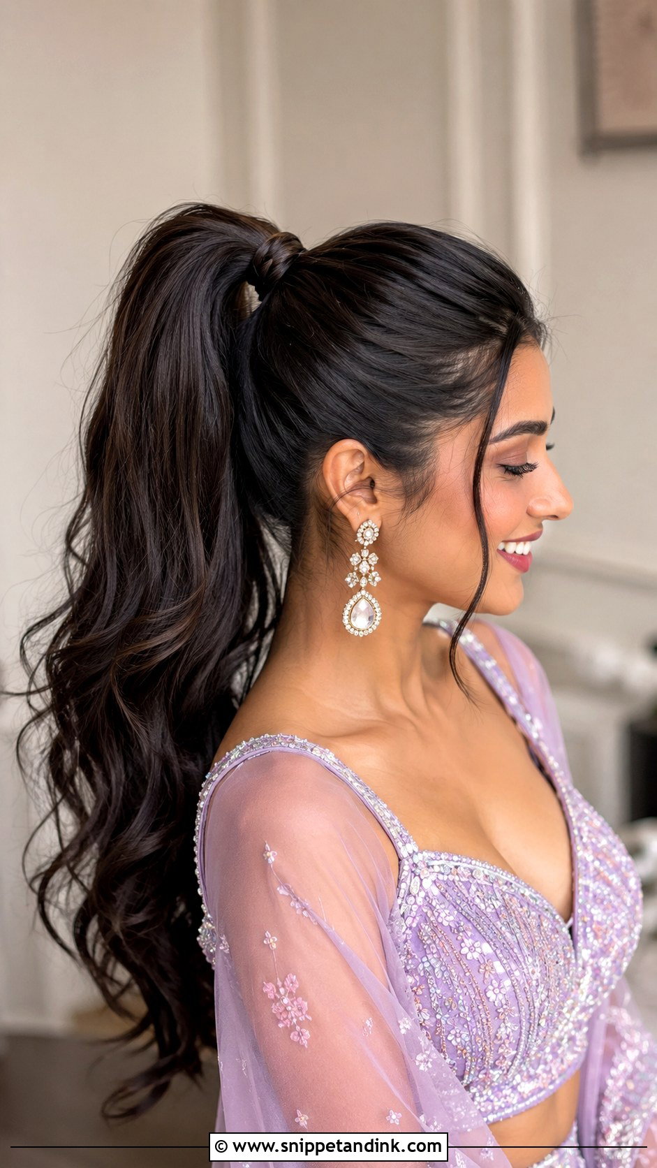 High Ponytail With Volume - Snippet and Ink - 25 Indian Wedding Guest Hairstyles