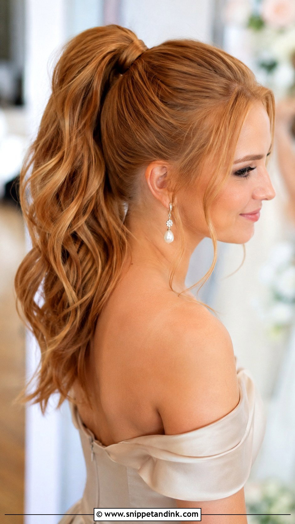 High Ponytail With Wrapped Hair Base - Snippet and Ink - 25 Bridesmaid High Ponytail Ideas