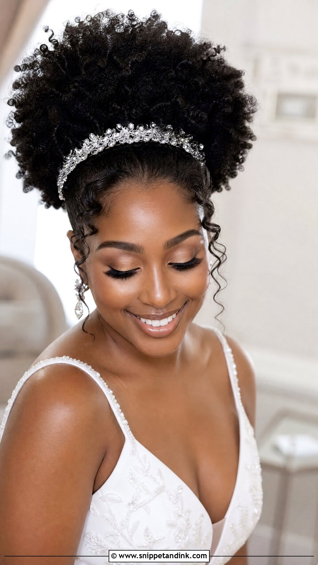 High Puff Bridal Hairstyle - Snippet and Ink - 20 Natural Hair Styles for Brides