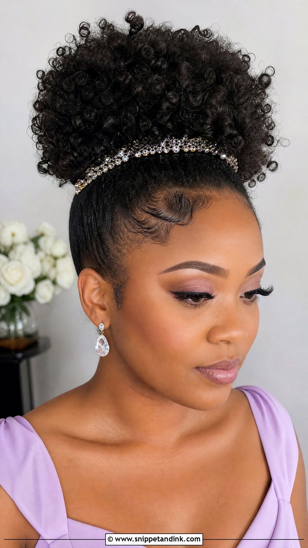 High Puff With Curls - Snippet and Ink - 20 Natural Hairstyles for Wedding Guest