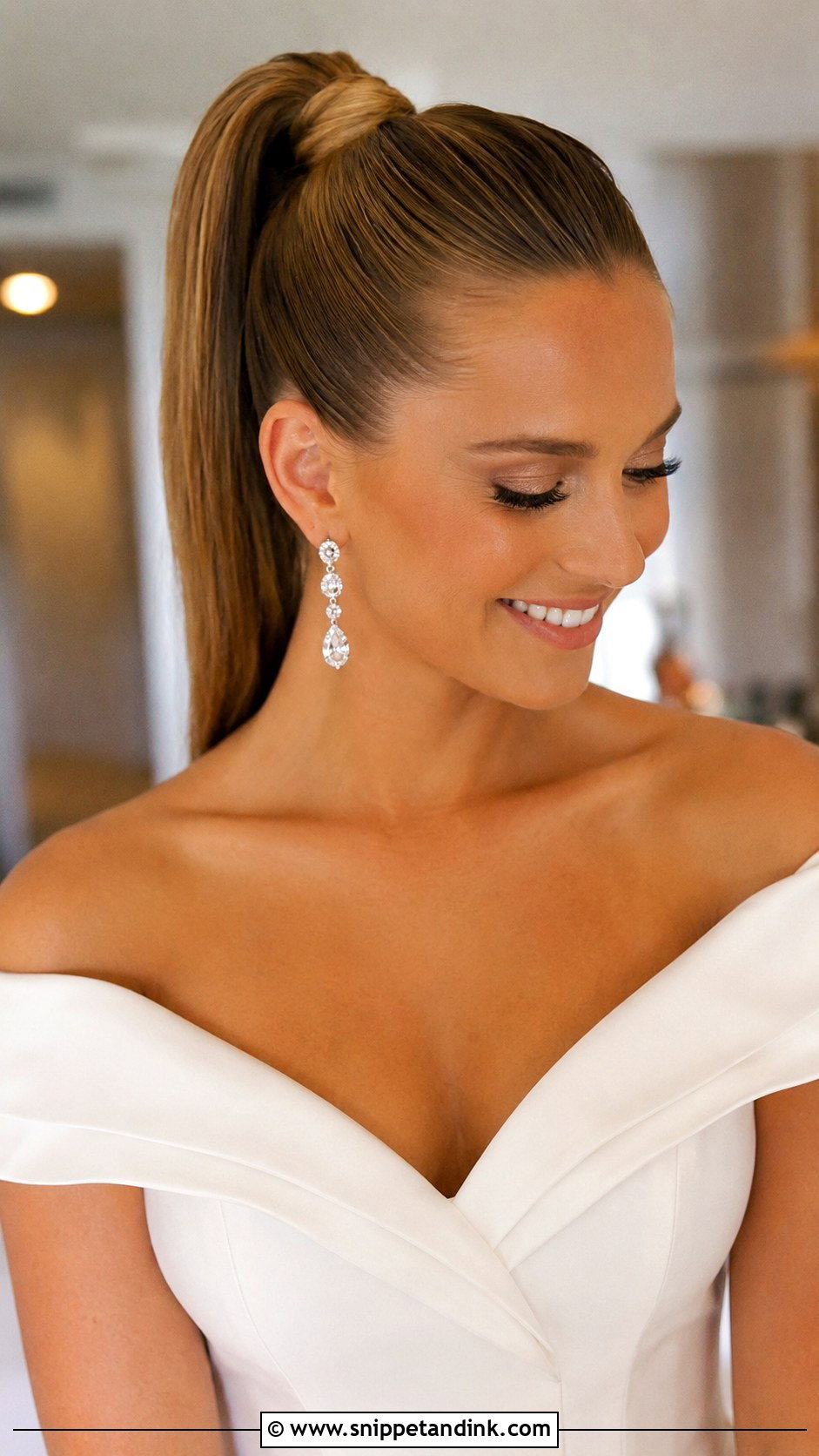High Sleek Ponytail for Bride - Snippet and Ink - 20 Hair Ponytail Styles Wedding