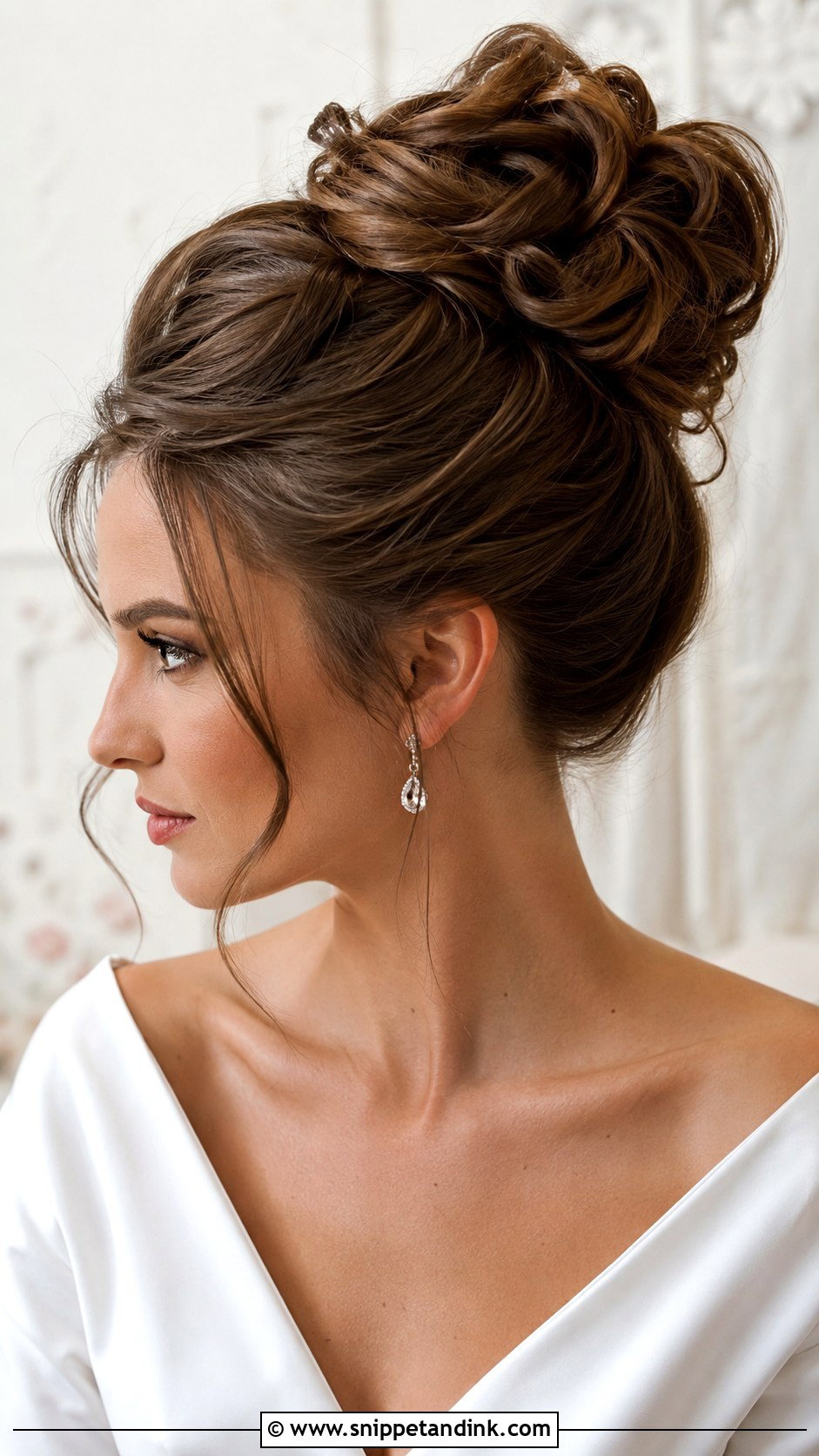 High Twisted Bun - Snippet and Ink - 20 High Wedding Updo Ideas