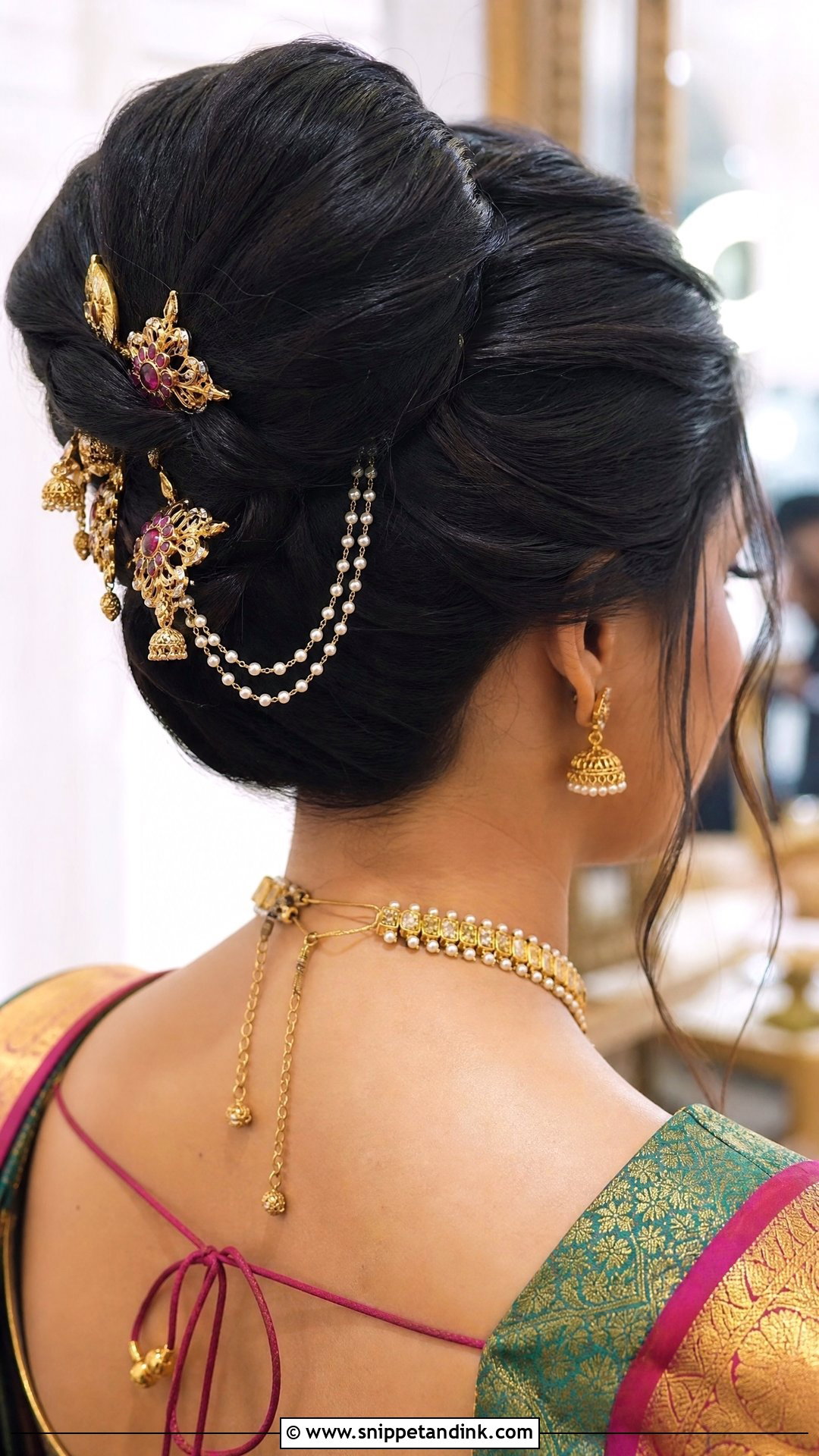 High Voluminous Bun Hairstyle - Snippet and Ink - 20 Indian Wedding Buns Hairstyles