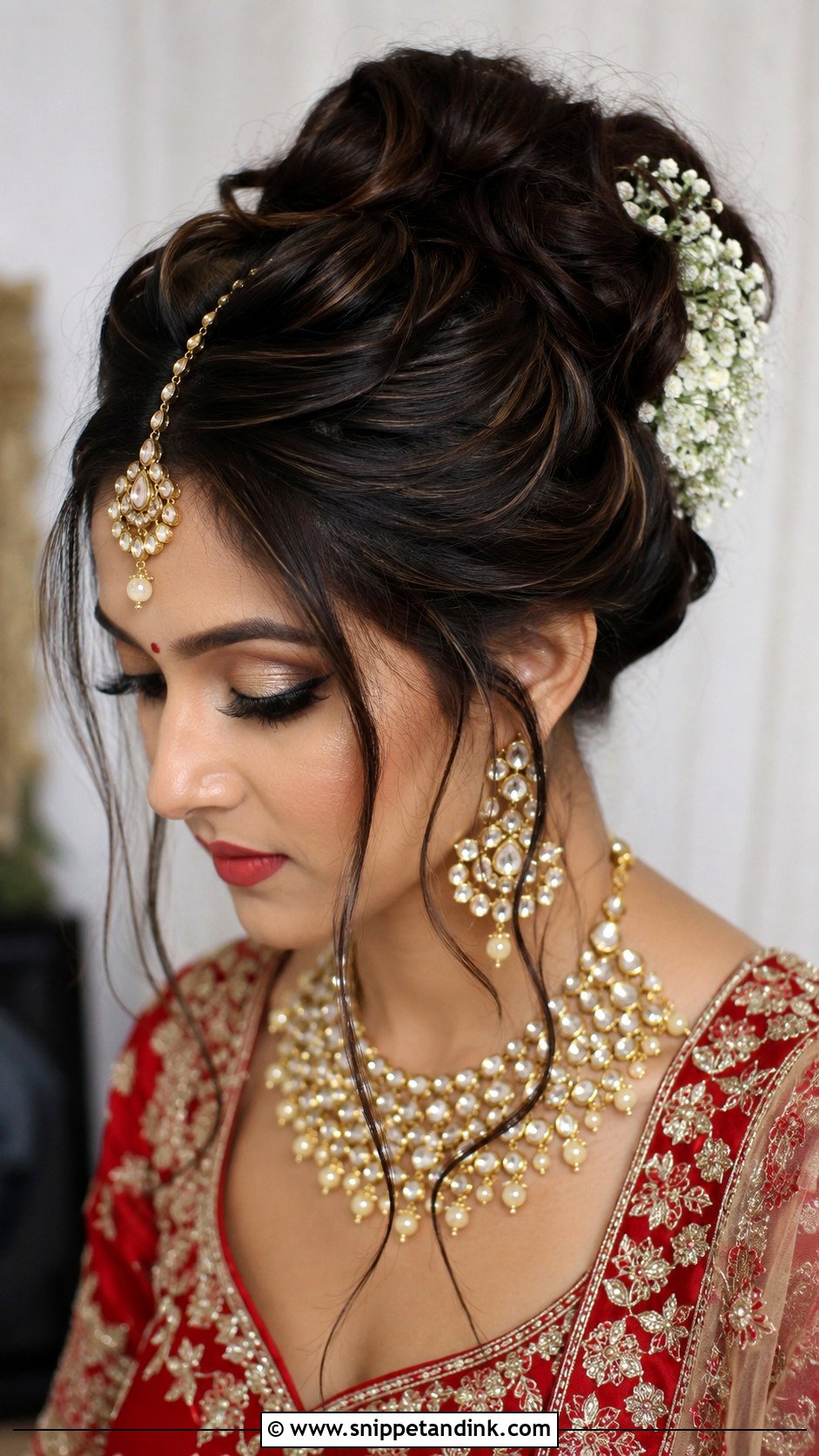 High Voluminous Bun for Round Face - Snippet and Ink - 25 Indian Wedding Hairstyle for Chubby Face Ideas