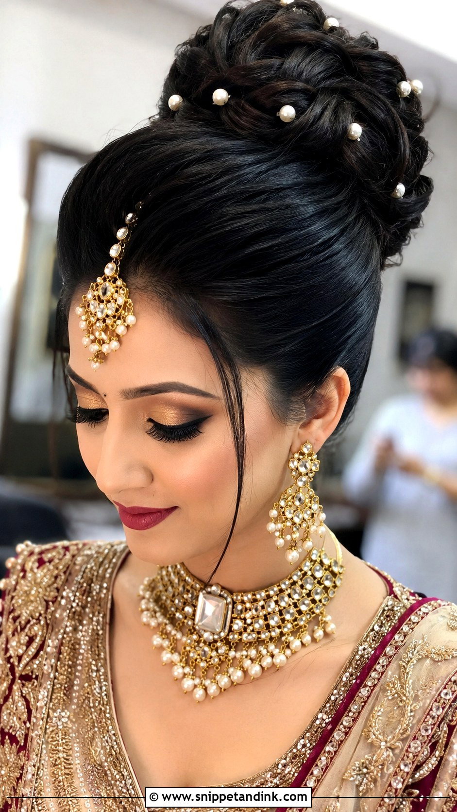 High Voluminous Bun - Snippet and Ink - 30 Indian Hairstyle for Wedding Ideas