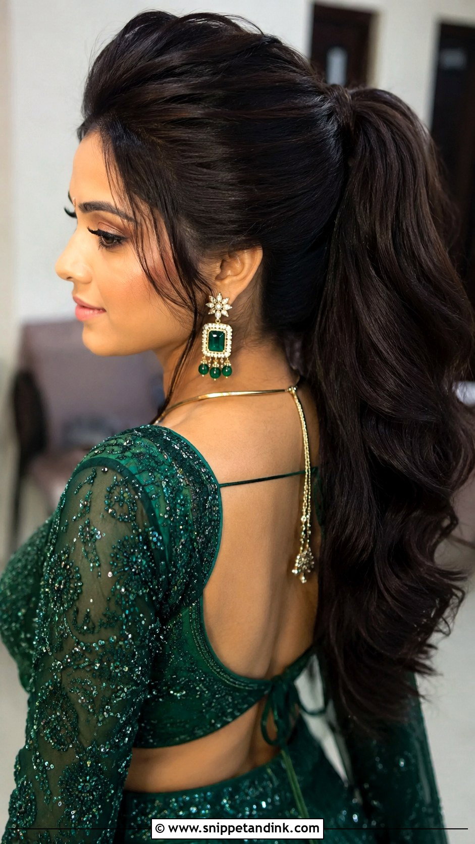 High Voluminous Ponytail - Snippet and Ink - 30 Indian Wedding Pony Hairstyles