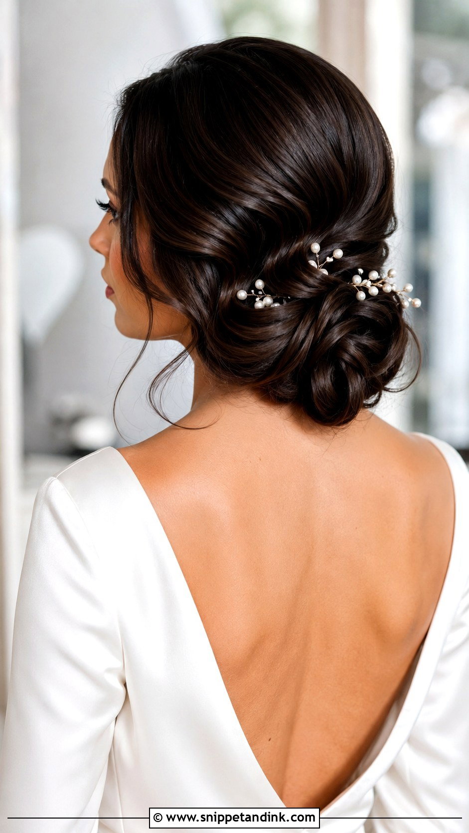 Hollywood Curls Low Bun Wedding Hair - Snippet and Ink - 15 Hollywood Glam Curls Wedding