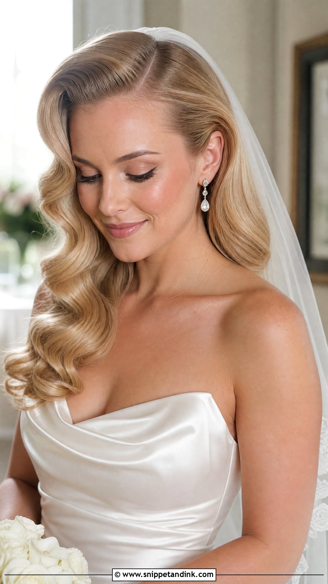 Hollywood Curls Wedding Hair - Snippet and Ink - 15 Curled Hair Wedding Styles