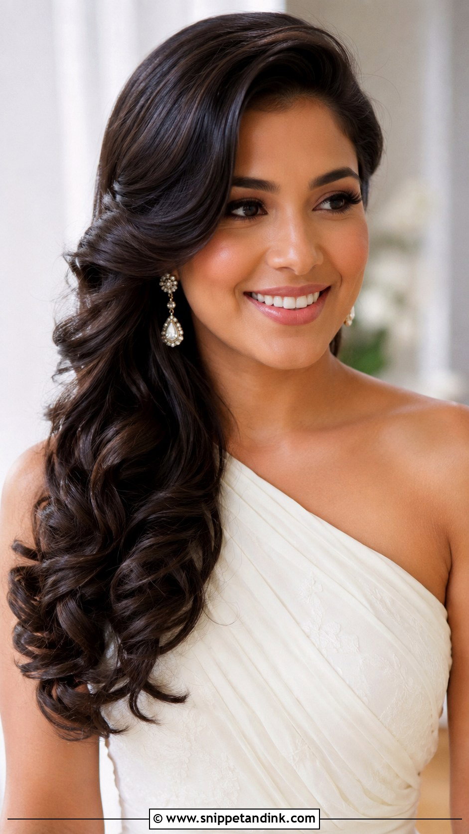 Hollywood Curls With Side Sweep Wedding Hair - Snippet and Ink - 15 Hollywood Glam Curls Wedding