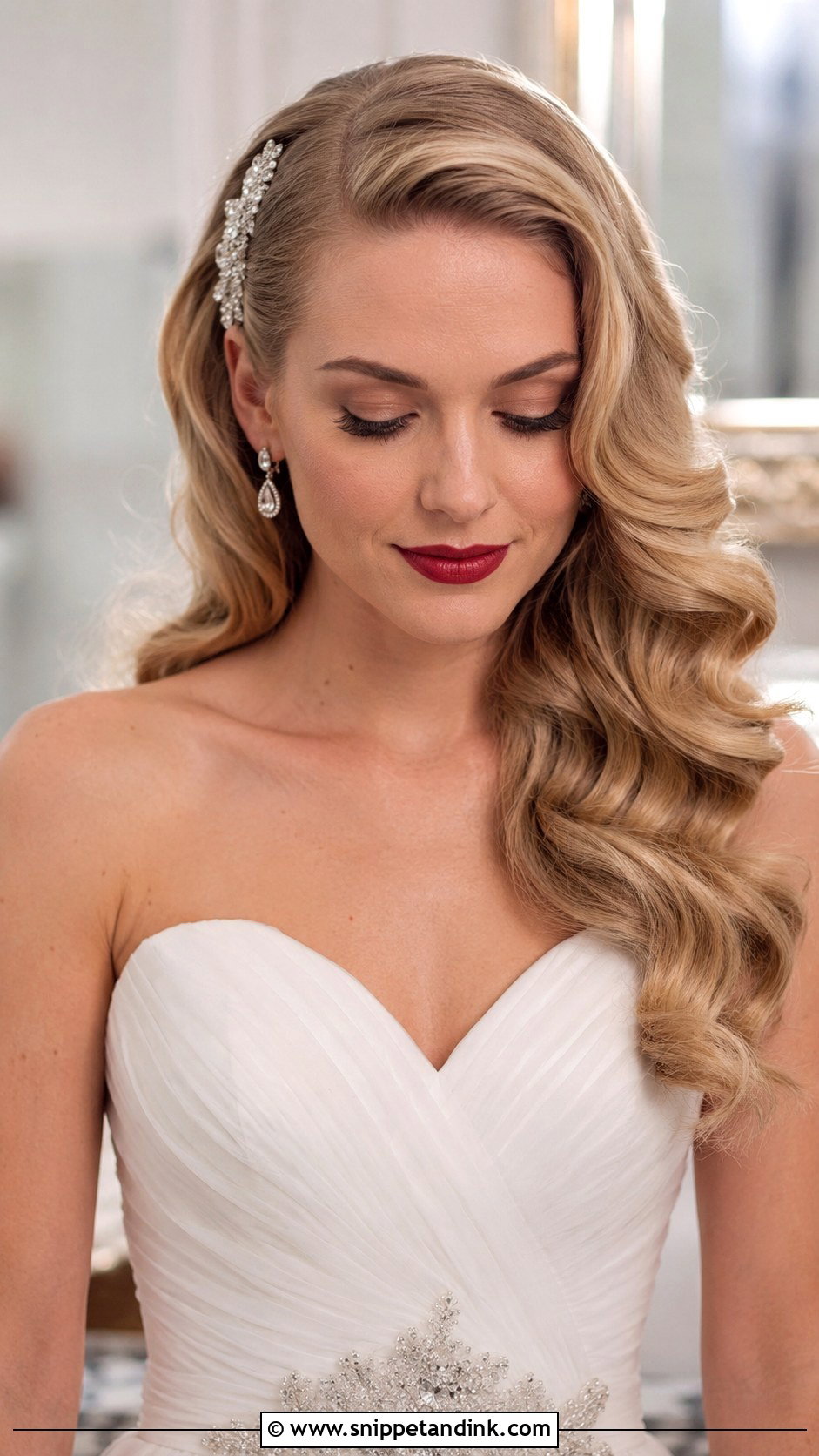 Hollywood Glam Curls For Brides - Snippet and Ink - 20 Wedding Hair Curly Down Ideas