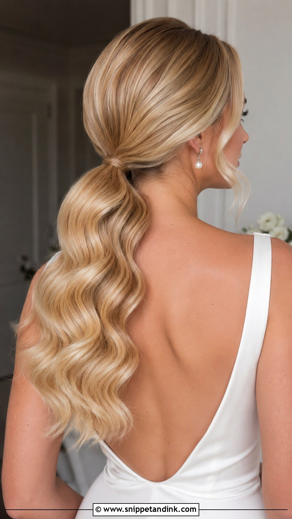 Hollywood Glam Low Wavy Ponytail - Snippet and Ink - 20 Hollywood Glam Bridal Hair Ideas