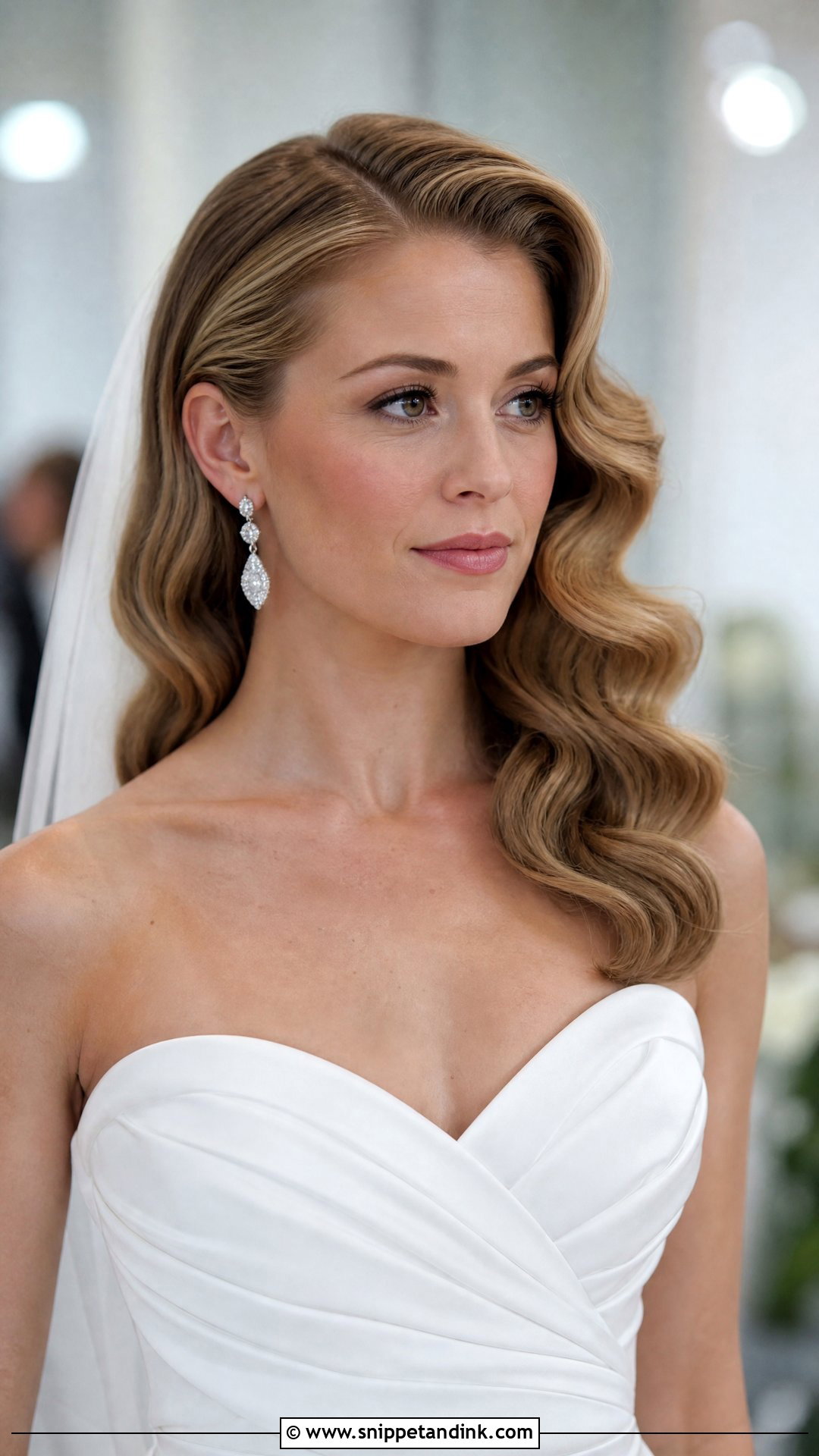 Hollywood Glam Waves With Side Part - Snippet and Ink - 20 Front Bridal Hairstyles