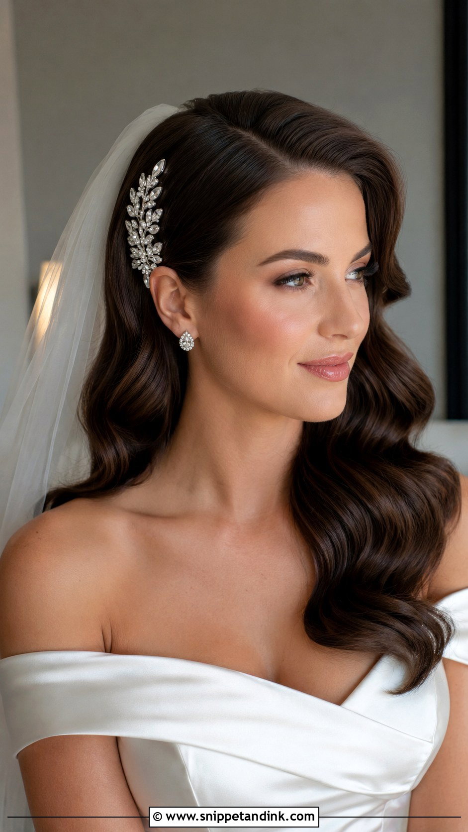 Hollywood Glamour Waves - Snippet and Ink - 25 Elegant Wedding Hair Down Ideas