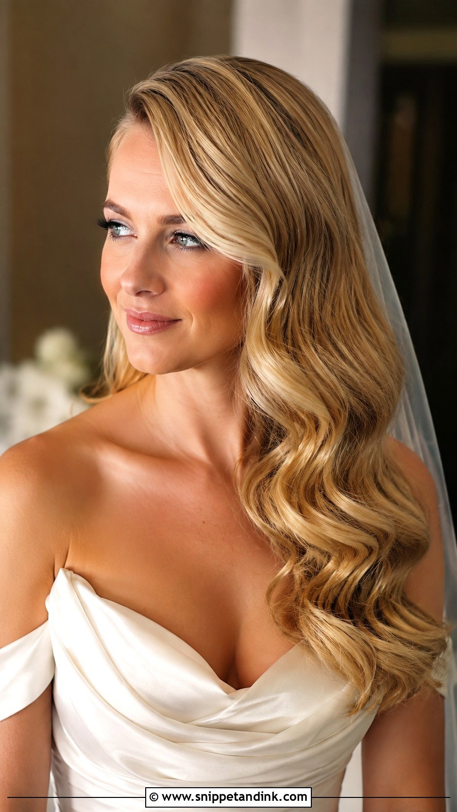 Hollywood Loose Curls Long Hair Wedding - Snippet and Ink - 15 Loose Curls Long Hair Wedding