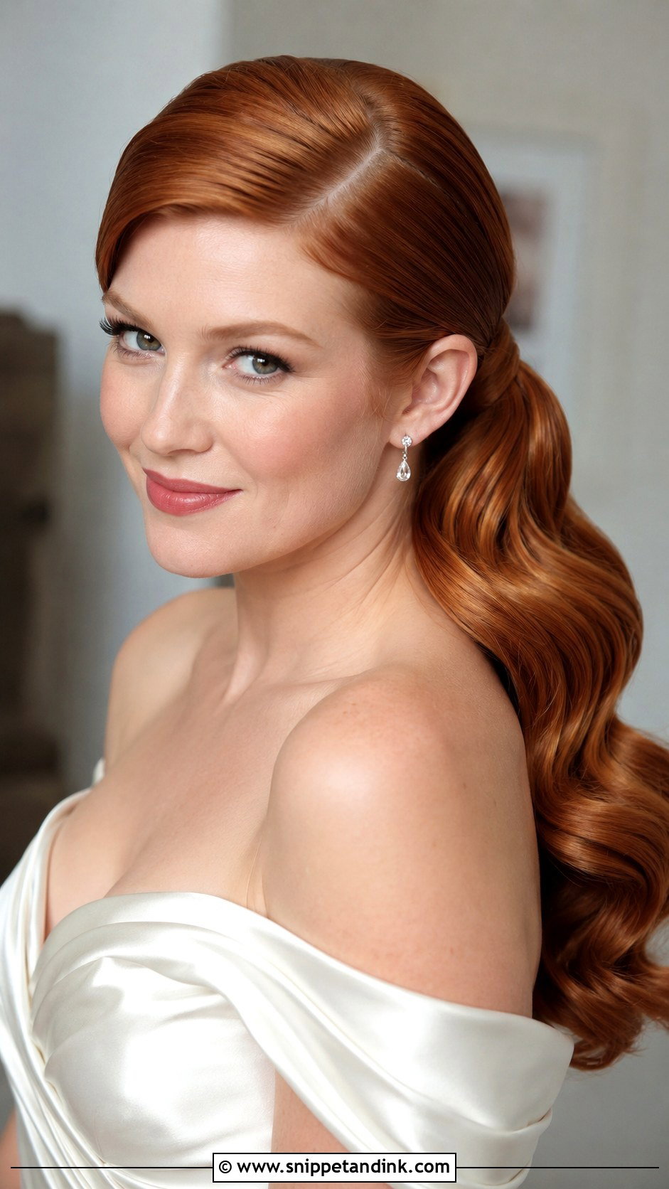 Hollywood Wave Bridal Ponytail - Snippet and Ink - 20 Bridal Hair Pony Ideas