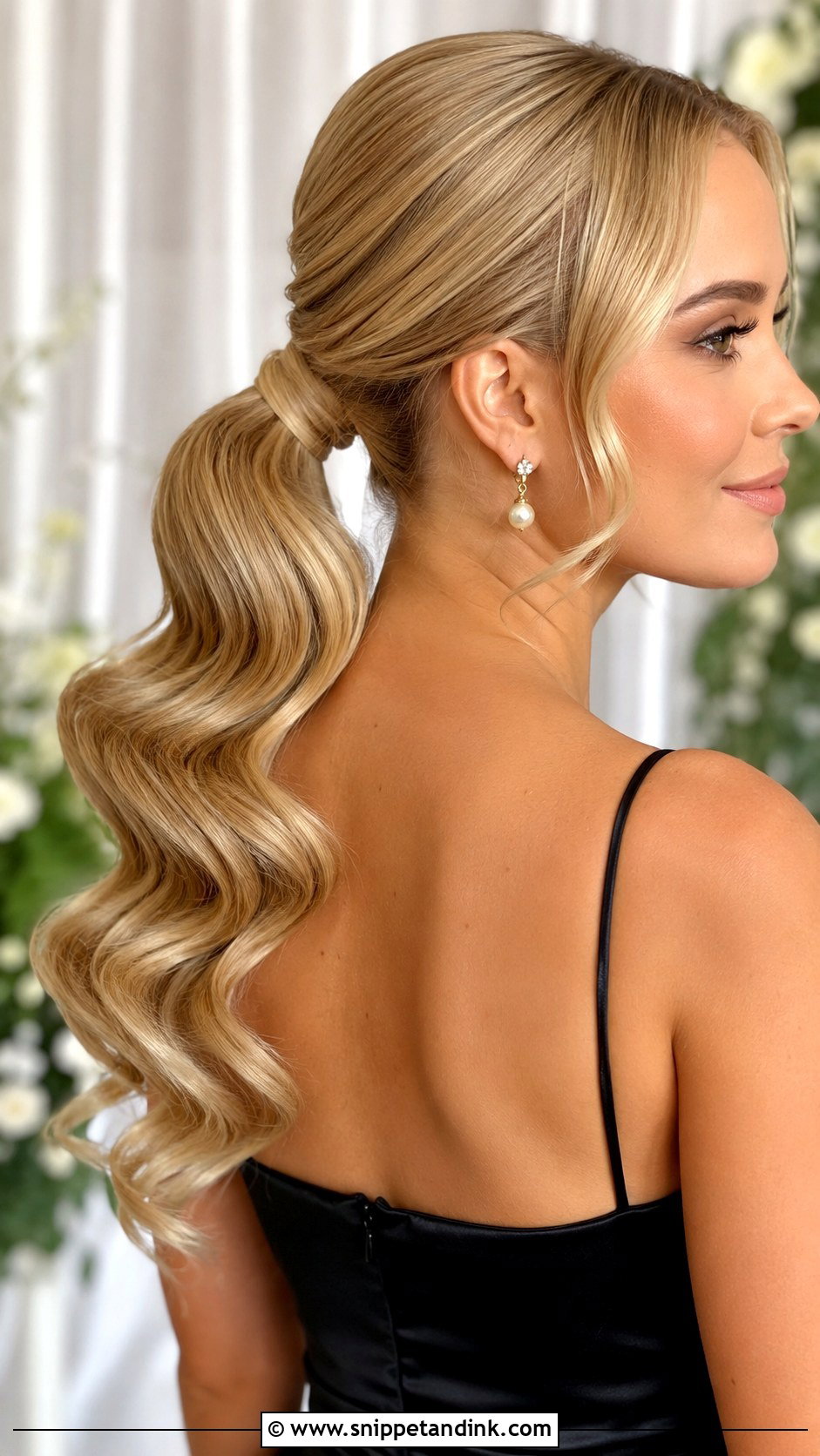 Hollywood Wave Ponytail Wedding Hairstyle - Snippet and Ink - 25 Wedding Ponytail Hairstyles Bridesmaid