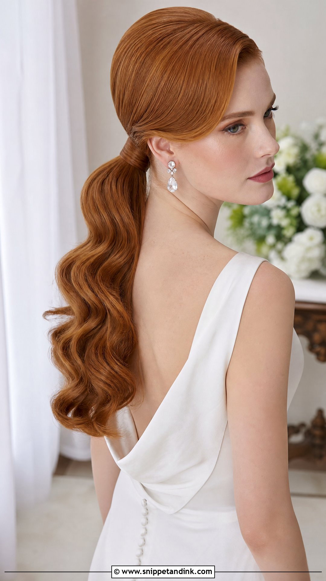 Hollywood Wave Ponytail Wedding Hairstyle - Snippet and Ink - 15 Classy Ponytail Wedding Hairstyles