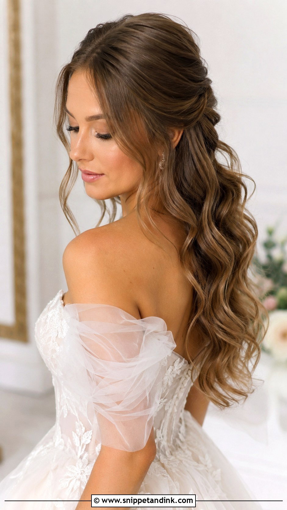 Hollywood Waves Bridal Hair Half Up - Snippet and Ink - 15 Hollywood Wave Bridal Hair Ideas