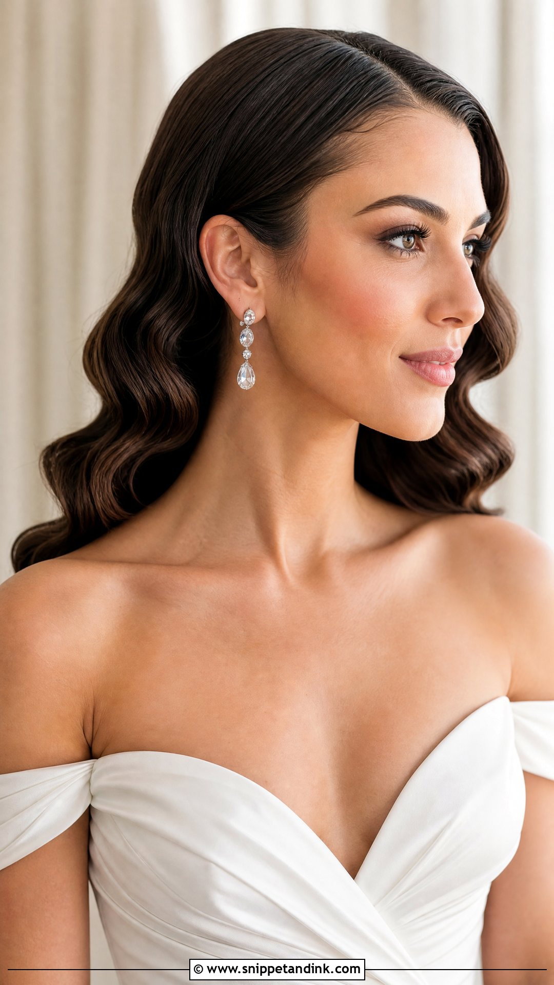 Hollywood Waves Tucked Behind Ears - Snippet and Ink - 20 Wedding Hair Tucked Behind Ears