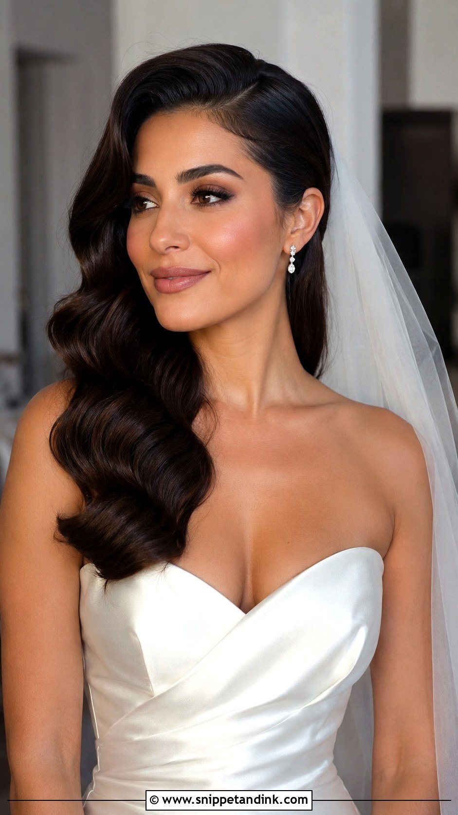 Hollywood Waves Wedding Hair - Snippet and Ink - 15 Minimalist Wedding Hair Ideas