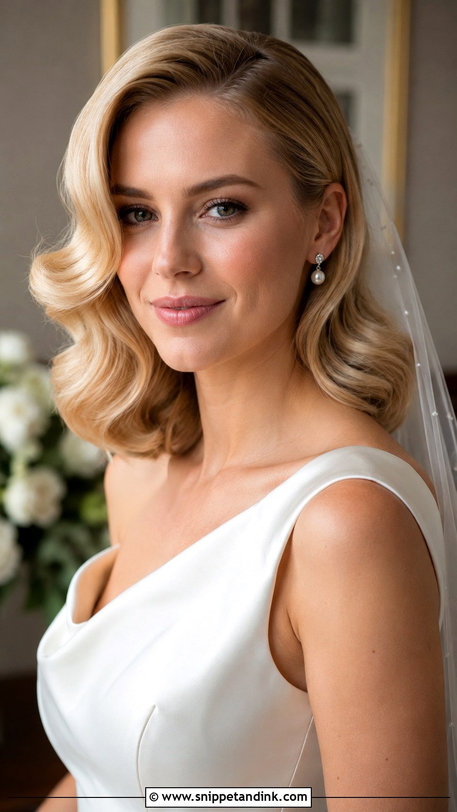 Hollywood Waves Wedding Hair Medium Length - Snippet and Ink - 15 Wedding Hairstyles Down Medium Length