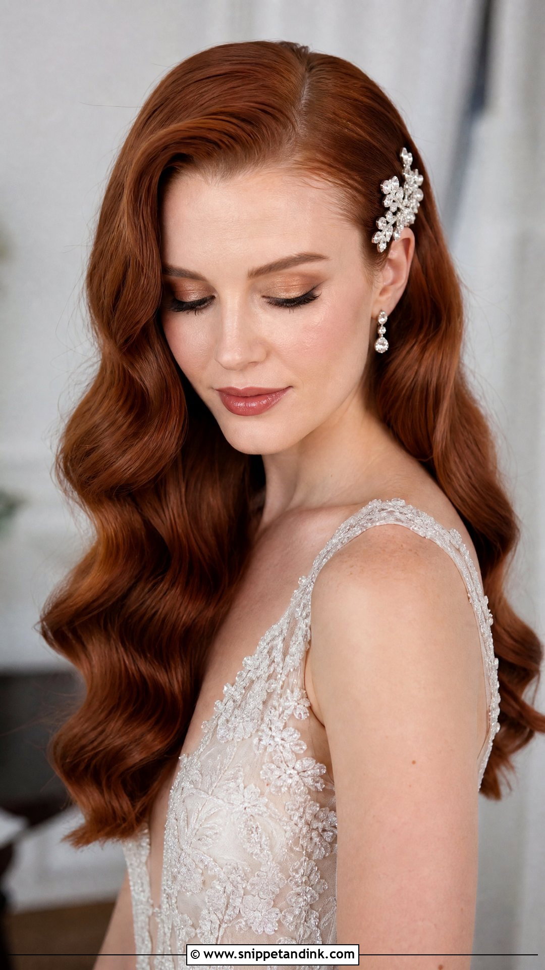 Hollywood Waves Wedding Hairstyle For Long Hair - Snippet and Ink - 15 Easy Do It Yourself Long Hair Wedding Hairstyles